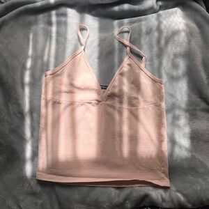 Brandy Melville Pink and White Stripe Amara Tank Top